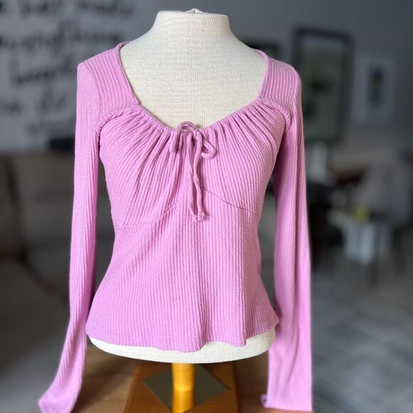 Hollister Tops - Y2K Vintage 90s Hollister Lilac Ribbed Long Sleeve Large